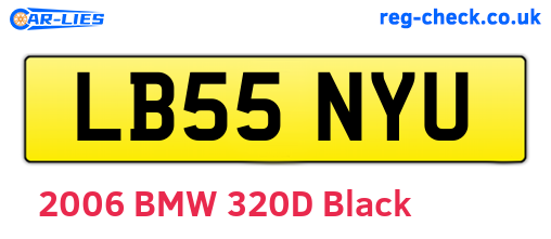 LB55NYU are the vehicle registration plates.