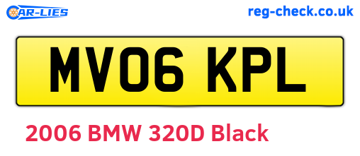MV06KPL are the vehicle registration plates.