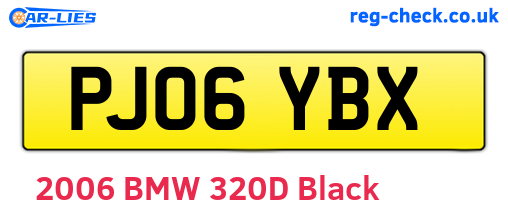 PJ06YBX are the vehicle registration plates.