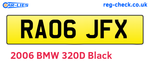 RA06JFX are the vehicle registration plates.