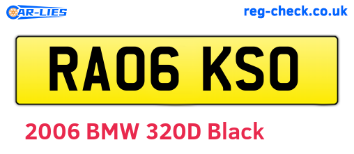 RA06KSO are the vehicle registration plates.