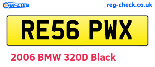 RE56PWX are the vehicle registration plates.