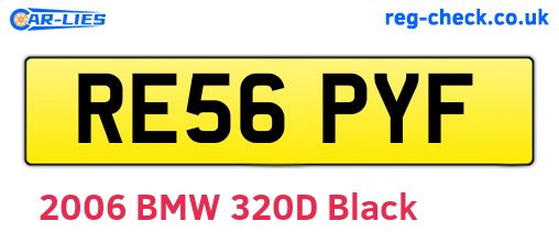 RE56PYF are the vehicle registration plates.