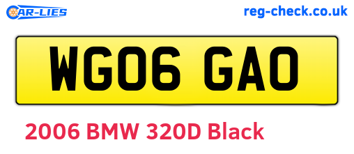 WG06GAO are the vehicle registration plates.