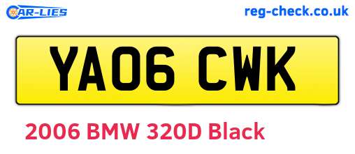 YA06CWK are the vehicle registration plates.