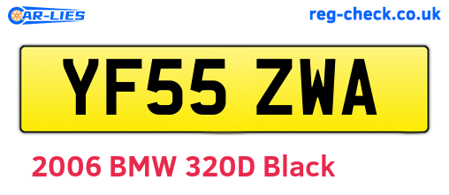 YF55ZWA are the vehicle registration plates.