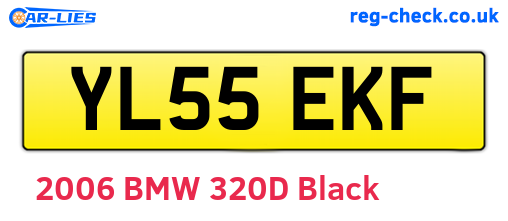 YL55EKF are the vehicle registration plates.