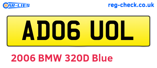 AD06UOL are the vehicle registration plates.