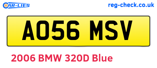 AO56MSV are the vehicle registration plates.