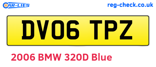 DV06TPZ are the vehicle registration plates.