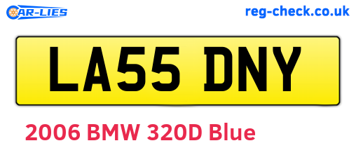 LA55DNY are the vehicle registration plates.