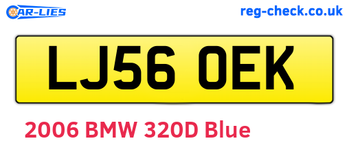 LJ56OEK are the vehicle registration plates.