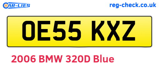 OE55KXZ are the vehicle registration plates.