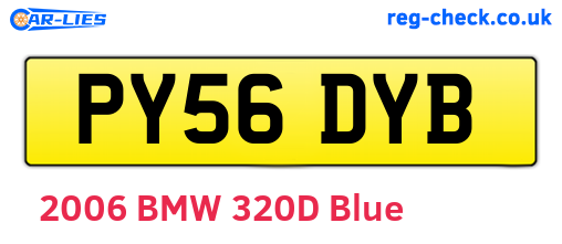 PY56DYB are the vehicle registration plates.