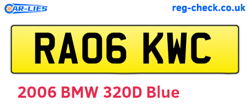 RA06KWC are the vehicle registration plates.