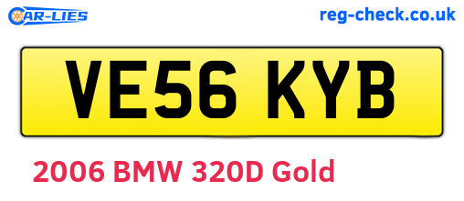 VE56KYB are the vehicle registration plates.