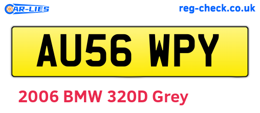 AU56WPY are the vehicle registration plates.