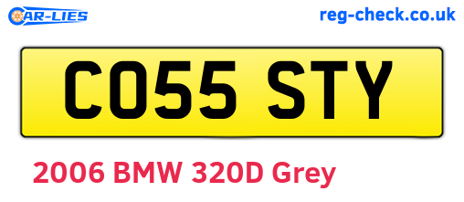 CO55STY are the vehicle registration plates.