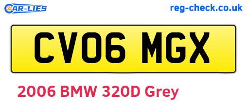 CV06MGX are the vehicle registration plates.