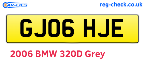 GJ06HJE are the vehicle registration plates.