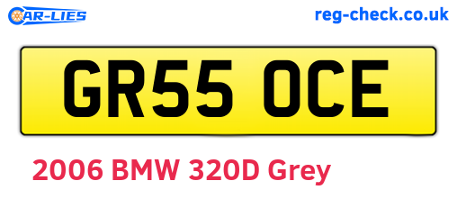 GR55OCE are the vehicle registration plates.