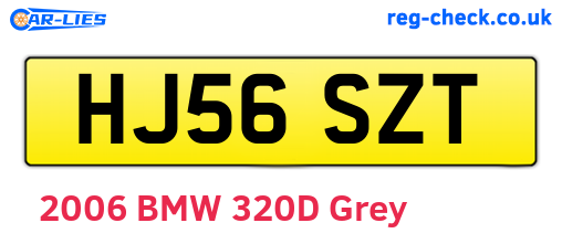 HJ56SZT are the vehicle registration plates.