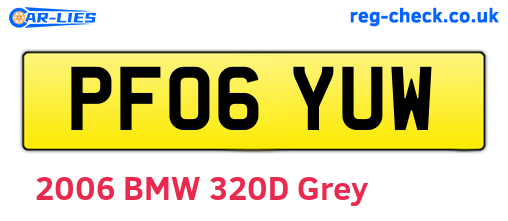 PF06YUW are the vehicle registration plates.