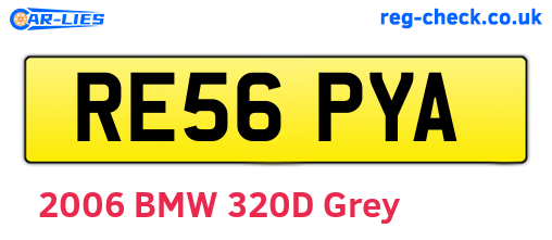 RE56PYA are the vehicle registration plates.
