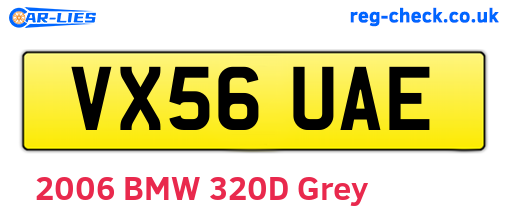 VX56UAE are the vehicle registration plates.