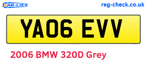 YA06EVV are the vehicle registration plates.