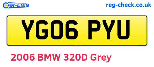 YG06PYU are the vehicle registration plates.