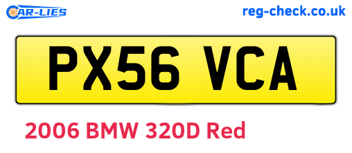 PX56VCA are the vehicle registration plates.