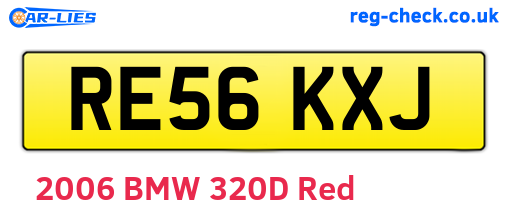 RE56KXJ are the vehicle registration plates.