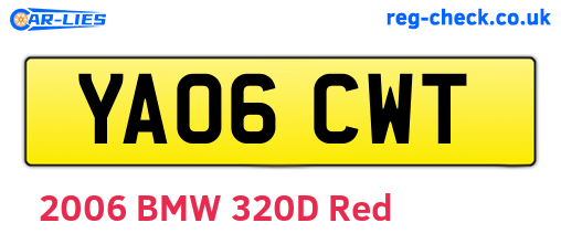 YA06CWT are the vehicle registration plates.