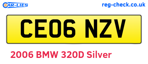 CE06NZV are the vehicle registration plates.