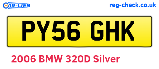 PY56GHK are the vehicle registration plates.