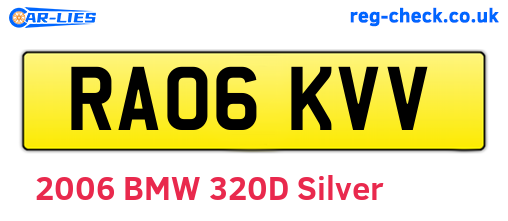 RA06KVV are the vehicle registration plates.