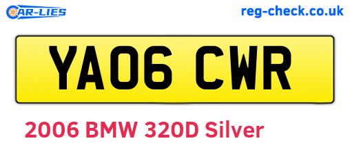 YA06CWR are the vehicle registration plates.