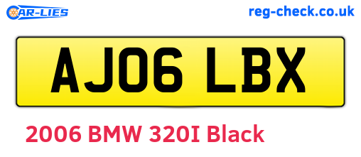 AJ06LBX are the vehicle registration plates.