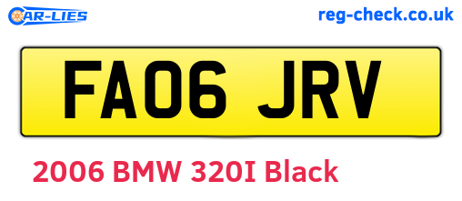 FA06JRV are the vehicle registration plates.