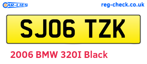 SJ06TZK are the vehicle registration plates.