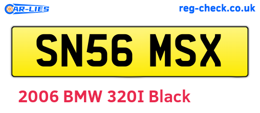 SN56MSX are the vehicle registration plates.