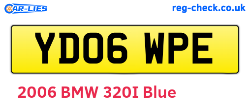 YD06WPE are the vehicle registration plates.
