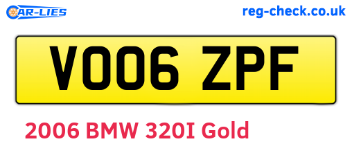 VO06ZPF are the vehicle registration plates.
