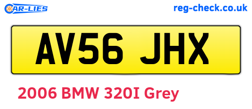 AV56JHX are the vehicle registration plates.