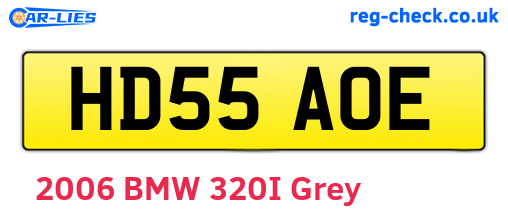 HD55AOE are the vehicle registration plates.