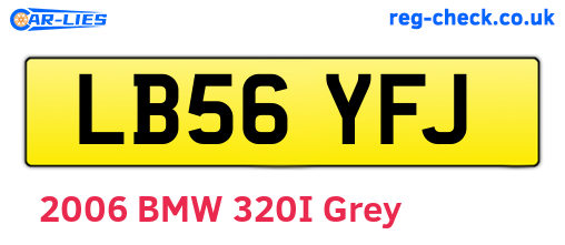LB56YFJ are the vehicle registration plates.