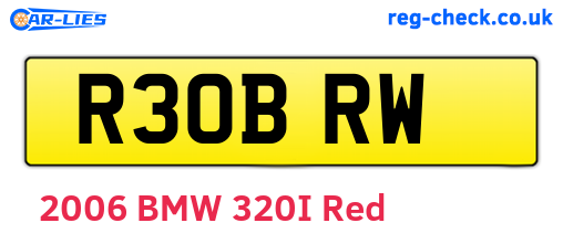 R30BRW are the vehicle registration plates.