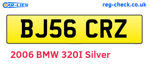 BJ56CRZ are the vehicle registration plates.