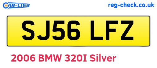 SJ56LFZ are the vehicle registration plates.